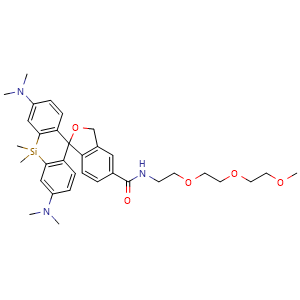 Chemical structure of HMSiR-amide-m-PEG3 , AChemBlock AD287684