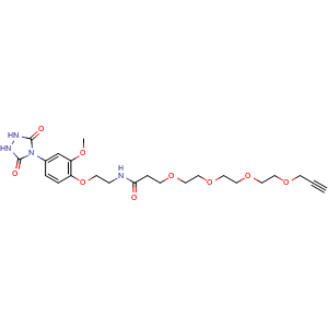 Chemical structure of PTAD-PEG4-alkyne , CAS 2749286-36-8, AChemBlock AD287690
