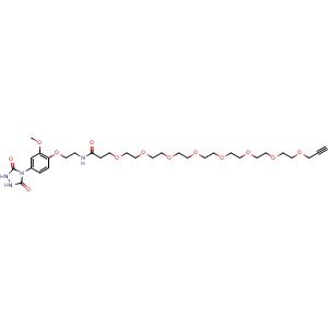 Chemical structure of PTAD-PEG8-alkyne , AChemBlock AD287691
