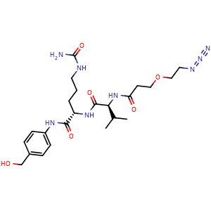 Chemical structure of Azido-PEG1-Val-Cit-PAB-OH , CAS 2055041-40-0, AChemBlock AD287700