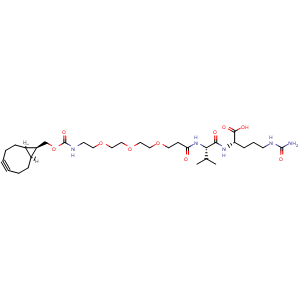 Chemical structure of endo BCN-PEG3-Val-Cit , AChemBlock AD287701