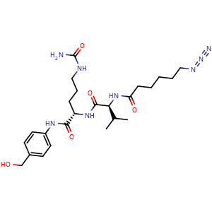 Chemical structure of 6-Azidohexanoyl-Val-Cit-PAB , CAS 1613321-01-9, AChemBlock AD287713