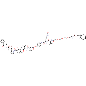 Chemical structure of endo BCN-(PEG)3-VC-PAB-MMAE , AChemBlock AD287721