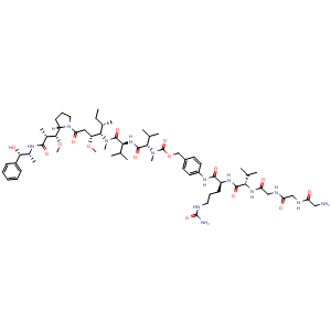 Chemical structure of Gly3-VC-PAB-MMAE , CAS 2684216-48-4, AChemBlock AD287722