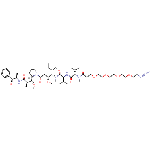 Chemical structure of Azido-PEG4-MMAE , AChemBlock AD287730