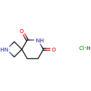 Chemical structure of 2,6-Diazaspiro[3.5]nonane-5,7-dione hydrochloride , CAS 3026039-62-0, AChemBlock AD287733