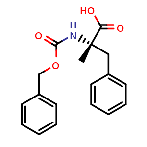Chemical structure of (S)-2-(((benzyloxy)carbonyl)amino)-2-methyl-3-phenylpropanoic acid , CAS 97206-19-4, AChemBlock AD287735