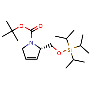 Chemical structure of tert-Butyl (S)-2-(((triisopropylsilyl)oxy)methyl)-2,5-dihydro-1H-pyrrole-1-carboxylate , AChemBlock AD287739