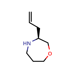Chemical structure of (S)-3-allyl-1,4-oxazepane , CAS 3059563-02-6, AChemBlock AD287740