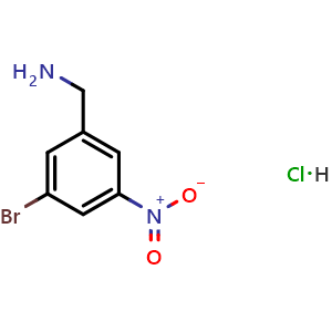Chemical structure of (3-Bromo-5-nitrophenyl)methanamine hydrochloride , CAS 2919955-87-4, AChemBlock AD287746