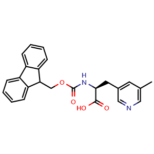 Chemical structure of (S)-2-(Fmoc-amino)-3-(5-methyl-3-pyridyl)propanoic Acid , CAS 2349714-86-7, AChemBlock AD287748