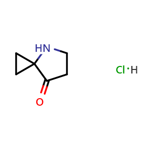 Chemical structure of 4-azaspiro[2.4]heptan-7-one hydrochloride , CAS 1781032-25-4, AChemBlock AD287756