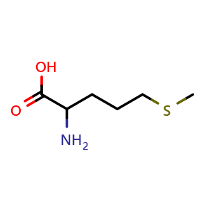 Chemical structure of 2-Amino-5-(methylthio)pentanoic acid , CAS 6094-76-4, AChemBlock AD287757