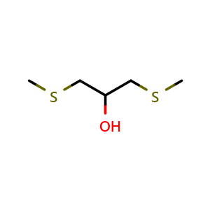 Chemical structure of 1,3-Bis(methylthio)propan-2-ol , CAS 31805-83-1, AChemBlock AD287760
