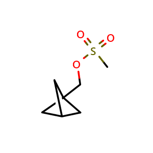 Chemical structure of Bicyclo[1.1.1]pentane-1-methanol,1-methanesulfonate , CAS 2102326-06-5, AChemBlock AD287768
