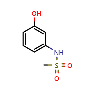 Chemical structure of N-(3-hydroxyphenyl)methanesulfonamide , CAS 71290-40-9, AChemBlock AD287770