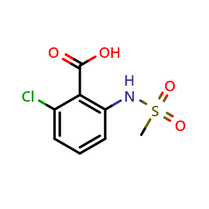 Chemical structure of 2-Chloro-6-(methylsulfonamido)benzoic Acid , CAS 1314406-45-5, AChemBlock AD287771