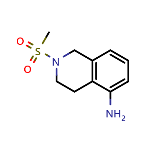 Chemical structure of 2-Methanesulfonyl-1,2,3,4-tetrahydroisoquinolin-5-amine , CAS 1179014-45-9, AChemBlock AD287773