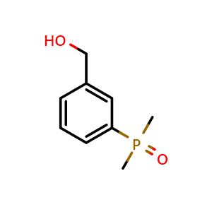 Chemical structure of [3-(Hydroxymethyl)phenyl]dimethylphosphine oxide , CAS 2703057-09-2, AChemBlock AD287782