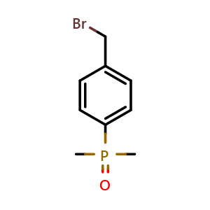 Chemical structure of [4-(Bromomethyl)phenyl]dimethylphosphine oxide , CAS 2287285-08-7, AChemBlock AD287783