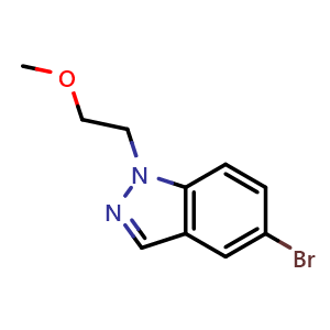 Chemical structure of 5-Bromo-1-(2-methoxyethyl)indazole , CAS 1354220-34-0, AChemBlock AD287790