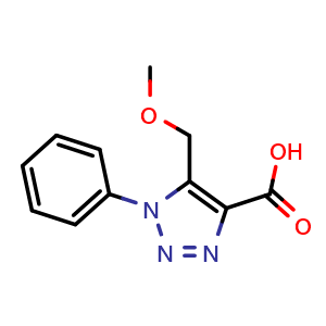 Chemical structure of 5-(Methoxymethyl)-1-phenyl-1H-1,2,3-triazole-4-carboxylic acid , CAS 499141-95-6, AChemBlock AD287793