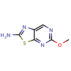 Chemical structure of 5-Methoxythiazolo[5,4-d]pyrimidin-2-amine , CAS 920313-63-9, AChemBlock AD287802