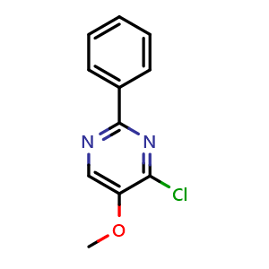 Chemical structure of 4-Chloro-5-methoxy-2-phenylpyrimidine , CAS 13317-67-4, AChemBlock AD287809