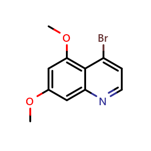 Chemical structure of 4-Bromo-5,7-dimethoxyquinoline , CAS 1514254-31-9, AChemBlock AD287810