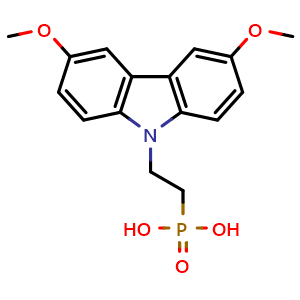 Chemical structure of (2-(3,6-Dimethoxy-9H-carbazol-9-yl)ethyl)phosphonic acid , CAS 2377770-18-6, AChemBlock AD287815