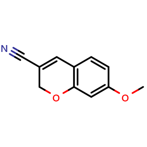 Chemical structure of 7-Methoxy-2H-chromene-3-carbonitrile , CAS 57543-70-1, AChemBlock AD287817