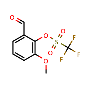 Chemical structure of 2-Formyl-6-methoxyphenyl trifluoromethanesulfonate , CAS 137898-13-6, AChemBlock AD287835