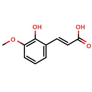 Chemical structure of (E)-3-(2-hydroxy-3-methoxyphenyl)acrylic acid , CAS 1081760-29-3, AChemBlock AD287840