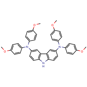 Chemical structure of N,N,N',N'-Tetrakis(4-methoxyphenyl)-9H-carbazole-3,6-diamine , CAS 1630723-98-6, AChemBlock AD287848