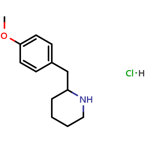 Chemical structure of 2-(4-Methoxybenzyl)piperidine hydrochloride , CAS 420137-09-3, AChemBlock AD287850