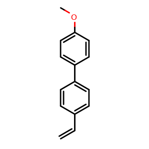 Chemical structure of 4-methoxy-4'-vinyl-1,1'-biphenyl , CAS 2782-23-2, AChemBlock AD287852