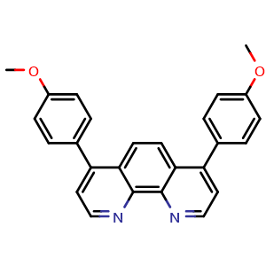 Chemical structure of 4,7-Bis(4-methoxyphenyl)-1,10-phenanthroline , CAS 95950-20-2, AChemBlock AD287853