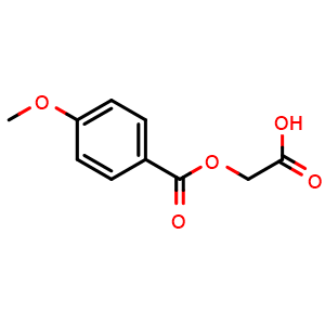 Chemical structure of 2-((4-Methoxybenzoyl)oxy)acetic acid , CAS 10414-68-3, AChemBlock AD287861
