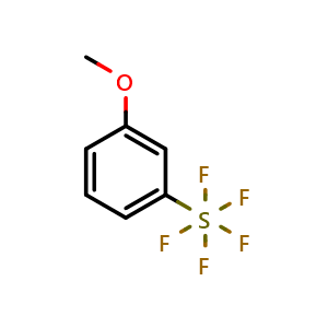 Chemical structure of pentafluoro(3-methoxyphenyl)-l6-sulfane , CAS 1272542-23-0, AChemBlock AD287867