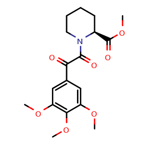 Chemical structure of methyl (2S)-1-[2-oxo-2-(3,4,5-trimethoxyphenyl)acetyl]piperidine-2-carboxylate , CAS 191019-74-6, AChemBlock AD287870