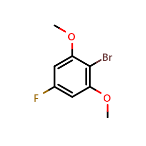 Chemical structure of 2-Bromo-5-fluoro-1,3-dimethoxybenzene , CAS 1807239-44-6, AChemBlock AD287872