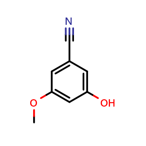 Chemical structure of 3-hydroxy-5-methoxybenzonitrile , CAS 124993-53-9, AChemBlock AD287873