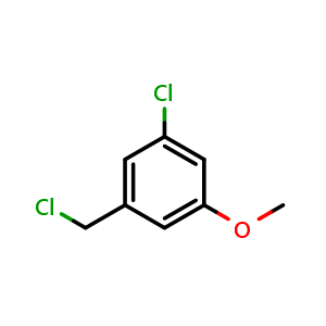 Chemical structure of 1-Chloro-3-(chloromethyl)-5-methoxybenzene , CAS 178486-30-1, AChemBlock AD287874