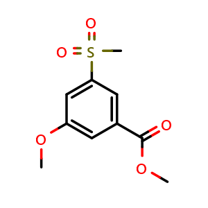 Chemical structure of Methyl 3-methoxy-5-(methylsulfonyl)benzoate , CAS 537031-99-5, AChemBlock AD287875