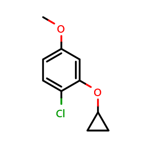 Chemical structure of 1-chloro-2-cyclopropoxy-4-methoxybenzene , CAS 1243408-05-0, AChemBlock AD287878