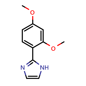 Chemical structure of 2-(2,4-Dimethoxyphenyl)imidazole , CAS 1225884-39-8, AChemBlock AD287879