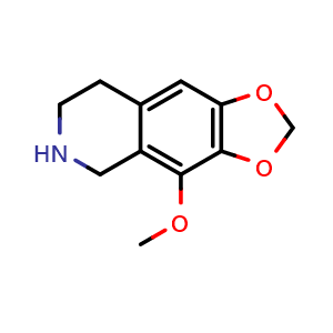 Chemical structure of 4-methoxy-2H,5H,6H,7H,8H-[1,3]dioxolo[4,5-g]isoquinoline , CAS 5263-78-5, AChemBlock AD287883