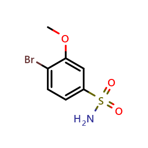 Chemical structure of 4-Bromo-3-methoxybenzenesulfonamide , CAS 1206104-66-6, AChemBlock AD287895