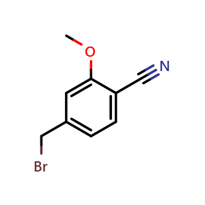 Chemical structure of 4-Cyano-3-methoxybenzyl bromide , CAS 182287-68-9, AChemBlock AD287898