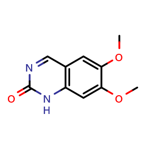 Chemical structure of 6,7-Dimethoxyquinazolin-2(1H)-one , CAS 79754-04-4, AChemBlock AD287907